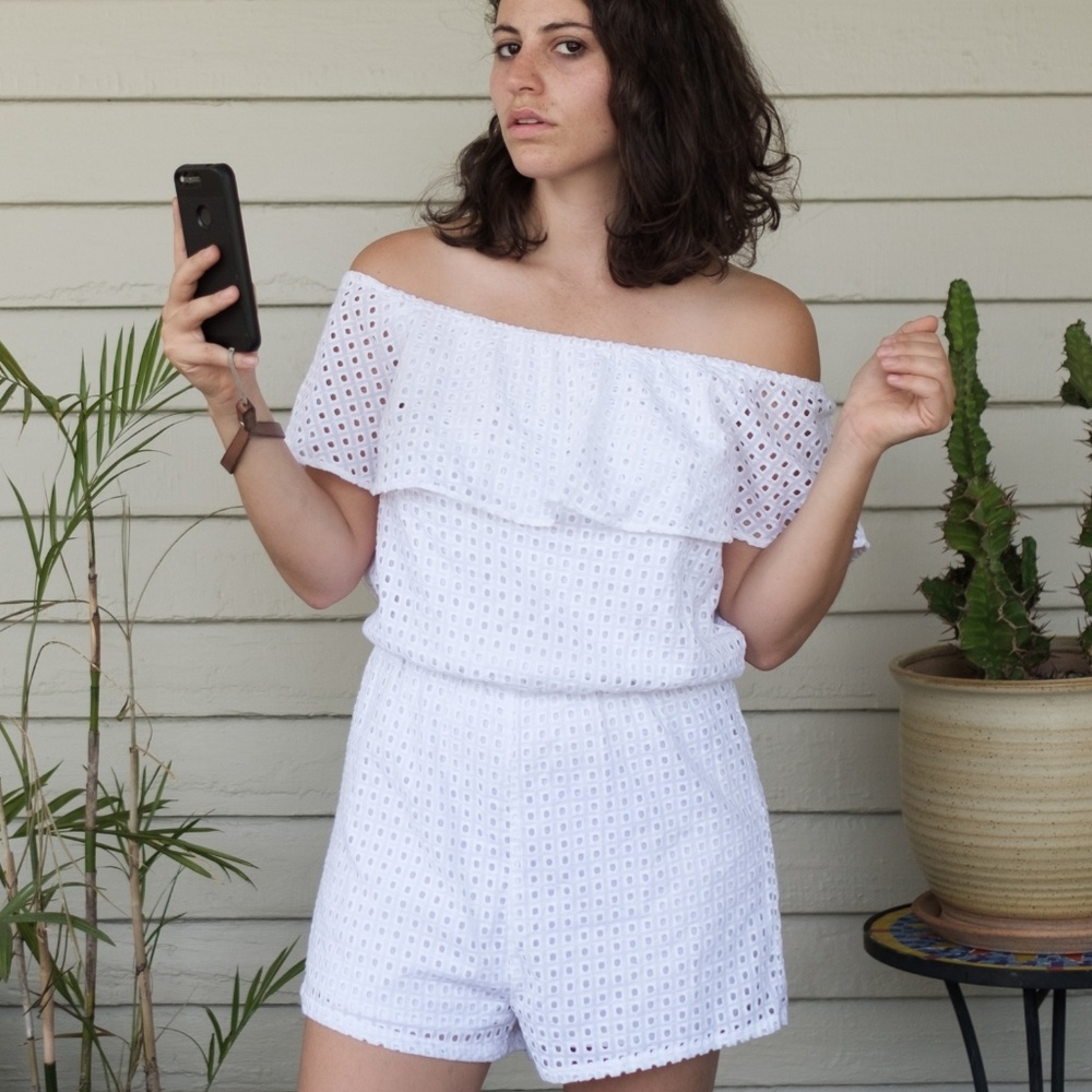 Buddy Love Romper - White - M